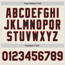 Load image into Gallery viewer, Custom Cream Black-Red Authentic Baseball Jersey