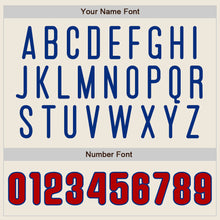 Load image into Gallery viewer, Custom Cream Red Pinstripe Red-Royal Authentic Baseball Jersey