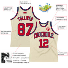 Load image into Gallery viewer, Custom Cream Red-Navy Authentic Throwback Basketball Jersey