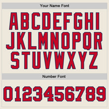 Load image into Gallery viewer, Custom Cream Red-Navy Authentic Throwback Basketball Jersey