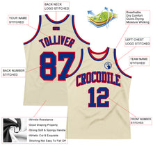 Load image into Gallery viewer, Custom Cream Royal-Red Authentic Throwback Basketball Jersey