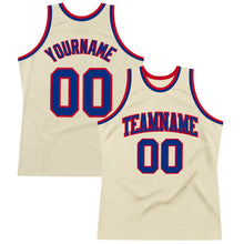 Load image into Gallery viewer, Custom Cream Royal-Red Authentic Throwback Basketball Jersey