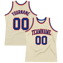 Load image into Gallery viewer, Custom Cream Royal-Orange Authentic Throwback Basketball Jersey