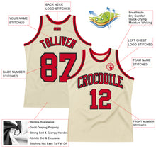 Load image into Gallery viewer, Custom Cream Red-Black Authentic Throwback Basketball Jersey
