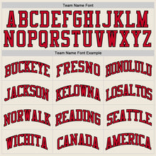 Load image into Gallery viewer, Custom Cream Red-Black Authentic Throwback Basketball Jersey