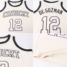 Load image into Gallery viewer, Custom Cream Cream-Black Authentic Throwback Basketball Jersey
