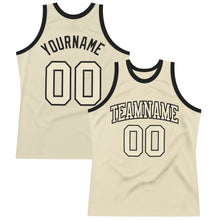 Load image into Gallery viewer, Custom Cream Cream-Black Authentic Throwback Basketball Jersey