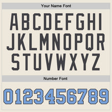 Load image into Gallery viewer, Custom Cream Light Blue-Steel Gray Authentic Throwback Basketball Jersey