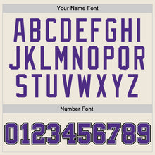 Load image into Gallery viewer, Custom Cream Purple-Gray Authentic Throwback Basketball Jersey