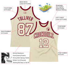 Load image into Gallery viewer, Custom Cream Cream-Maroon Authentic Throwback Basketball Jersey