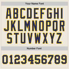 Load image into Gallery viewer, Custom Cream Navy-Gold Authentic Throwback Basketball Jersey