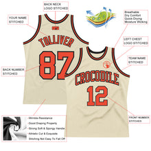 Load image into Gallery viewer, Custom Cream Orange-Black Authentic Throwback Basketball Jersey