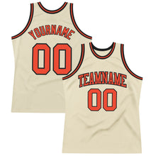 Load image into Gallery viewer, Custom Cream Orange-Black Authentic Throwback Basketball Jersey