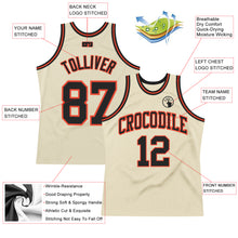 Load image into Gallery viewer, Custom Cream Black-Orange Authentic Throwback Basketball Jersey