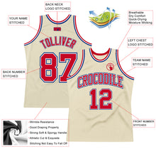 Load image into Gallery viewer, Custom Cream Red-Royal Authentic Throwback Basketball Jersey