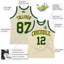 Load image into Gallery viewer, Custom Cream Green-Gold Authentic Throwback Basketball Jersey