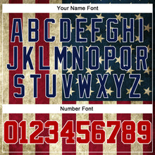 Load image into Gallery viewer, Custom Cream Red-Navy 3D American Flag Authentic Baseball Jersey