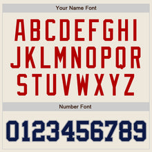 Load image into Gallery viewer, Custom Cream Navy-Red Authentic Baseball Jersey