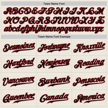 Load image into Gallery viewer, Custom Cream Black-Red Authentic Baseball Jersey