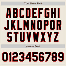Load image into Gallery viewer, Custom Cream Black-Red Authentic Baseball Jersey
