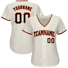 Load image into Gallery viewer, Custom Cream Black-Orange Authentic Baseball Jersey