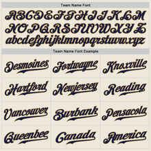 Load image into Gallery viewer, Custom Cream Navy-Old Gold Authentic Baseball Jersey