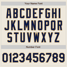 Load image into Gallery viewer, Custom Cream Navy-Old Gold Authentic Baseball Jersey