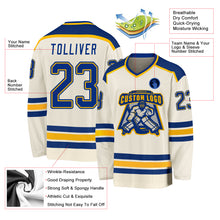 Load image into Gallery viewer, Custom Cream Royal-Gold Hockey Jersey