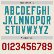 Load image into Gallery viewer, Custom Cream Teal Pinstripe Red Teal-Gray Authentic Baseball Jersey