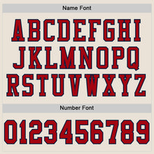 Load image into Gallery viewer, Custom Cream Red-Navy Mesh Authentic Football Jersey