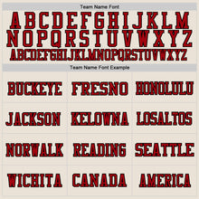 Load image into Gallery viewer, Custom Cream Black-Red Mesh Authentic Football Jersey