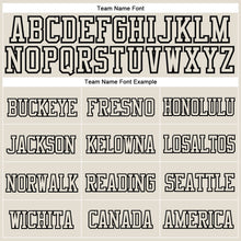 Load image into Gallery viewer, Custom Cream Cream-Black Stitched Cuffed Knit Hat