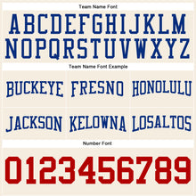 Load image into Gallery viewer, Custom Stitched Cream Red-Royal Football Pullover Sweatshirt Hoodie