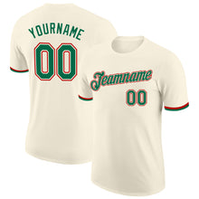 Load image into Gallery viewer, Custom Cream Kelly Green-Red Performance T-Shirt
