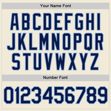 Load image into Gallery viewer, Custom Cream Navy-Light Blue Performance T-Shirt