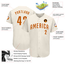 Load image into Gallery viewer, Custom Cream Texas Orange Authentic Baseball Jersey