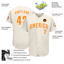Load image into Gallery viewer, Custom Cream Bay Orange Authentic Baseball Jersey