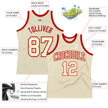 Load image into Gallery viewer, Custom Cream Cream-Red Authentic Throwback Basketball Jersey