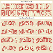 Load image into Gallery viewer, Custom Cream Cream-Red Authentic Throwback Basketball Jersey