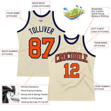 Load image into Gallery viewer, Custom Cream Orange-Navy Authentic Throwback Basketball Jersey