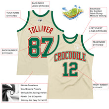 Load image into Gallery viewer, Custom Cream Kelly Green-Red Authentic Throwback Basketball Jersey