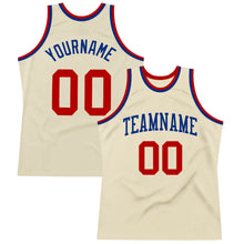 Load image into Gallery viewer, Custom Cream Red-Royal Authentic Throwback Basketball Jersey