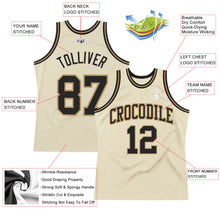 Load image into Gallery viewer, Custom Cream Black-Old Gold Authentic Throwback Basketball Jersey