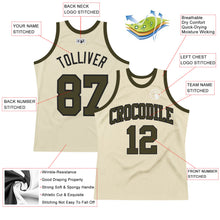 Load image into Gallery viewer, Custom Cream Olive-Black Authentic Throwback Basketball Jersey