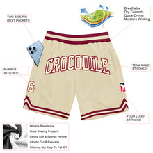 Load image into Gallery viewer, Custom Cream Cream-Maroon Authentic Throwback Basketball Shorts