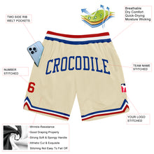 Load image into Gallery viewer, Custom Cream Red-Royal Authentic Throwback Basketball Shorts