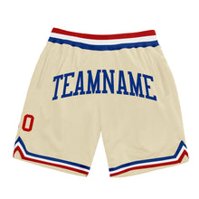 Load image into Gallery viewer, Custom Cream Red-Royal Authentic Throwback Basketball Shorts