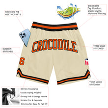 Load image into Gallery viewer, Custom Cream Orange-Black Authentic Throwback Basketball Shorts