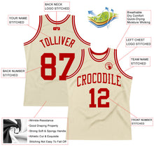 Load image into Gallery viewer, Custom Cream Red-White Authentic Throwback Basketball Jersey