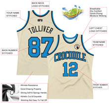 Load image into Gallery viewer, Custom Cream Blue-Black Authentic Throwback Basketball Jersey